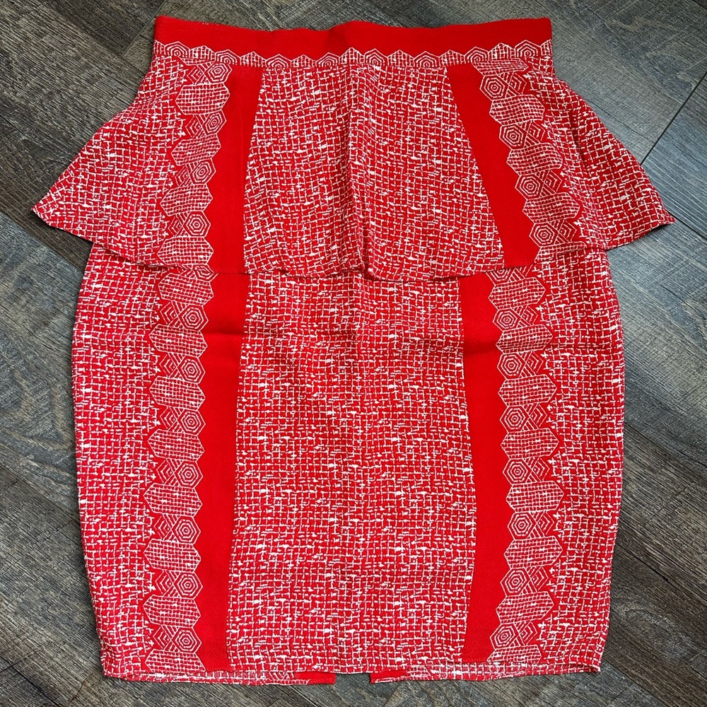 Plenty by Tracy Reese Anthropologie women’s red replum skirt